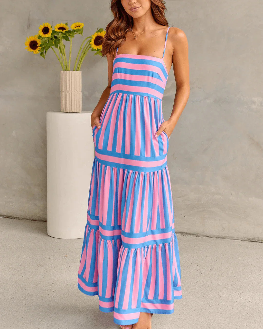 Olivia | Kleid mit Streifenmuster