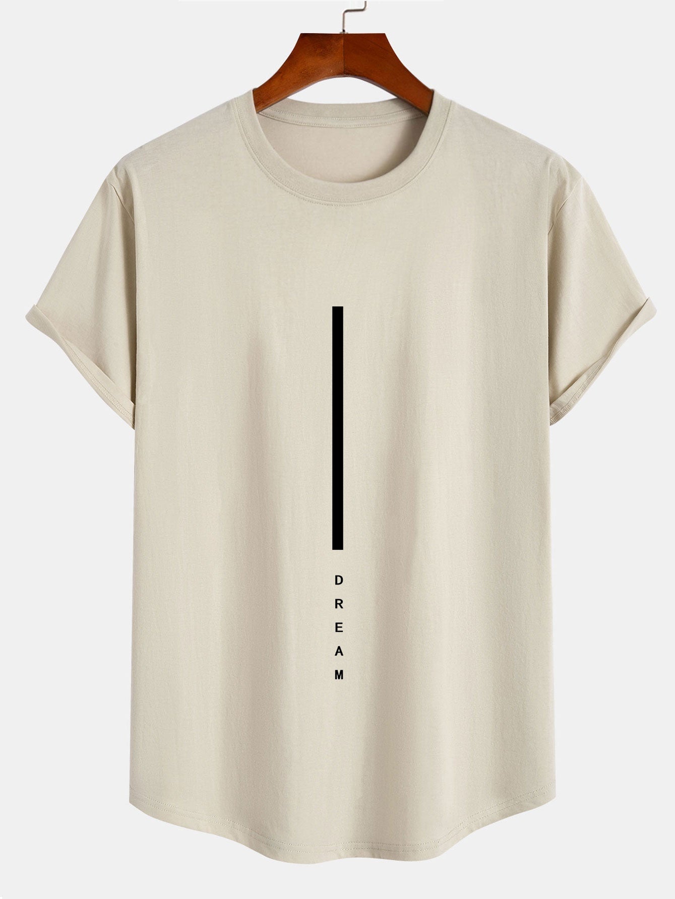 Dreamy Striped Cotton Arc Hem Tee