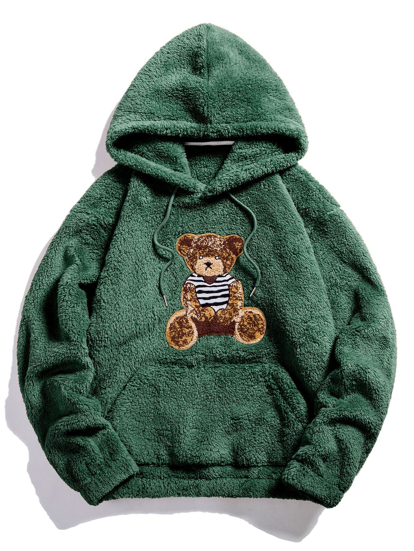 Teddy Hoodie with Bear Embroidery Patch