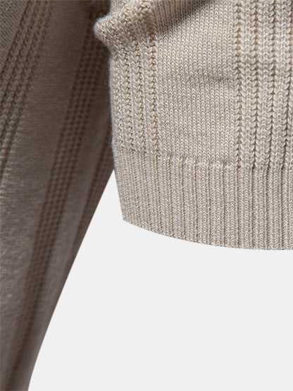 Striped Knit Polo Tee