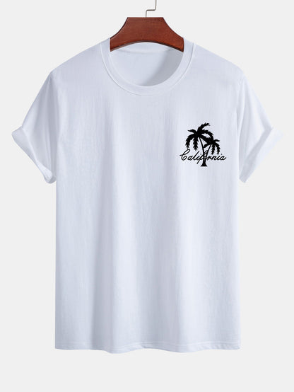 California Palm Tree Graphic Tee & Swim Shorts Set