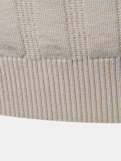 Striped Knit Polo Tee