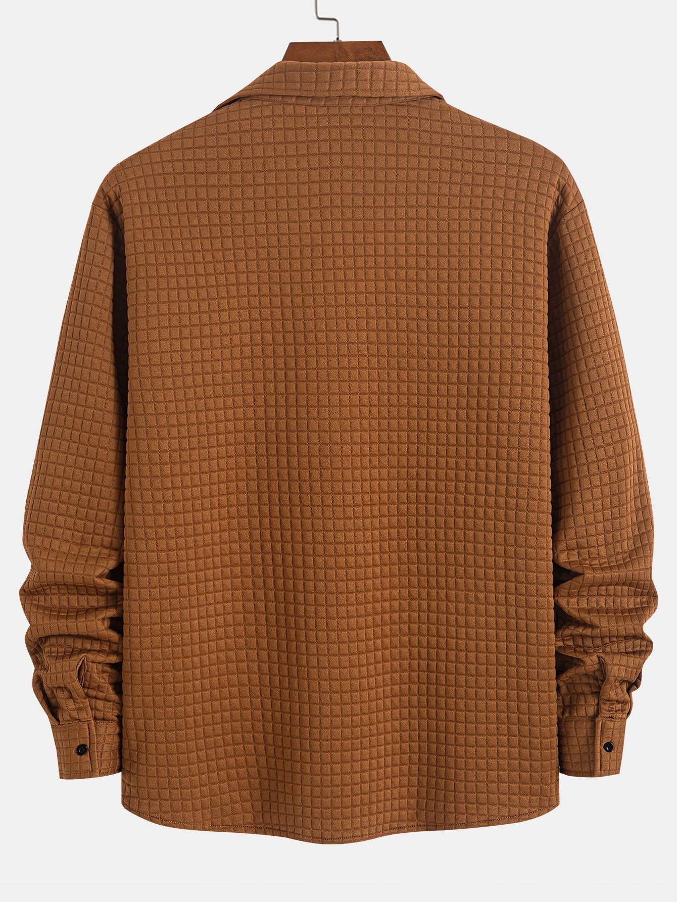 Waffle Knit Button-Up Shirt