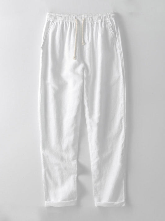 Classic Straight-Leg Linen Trousers