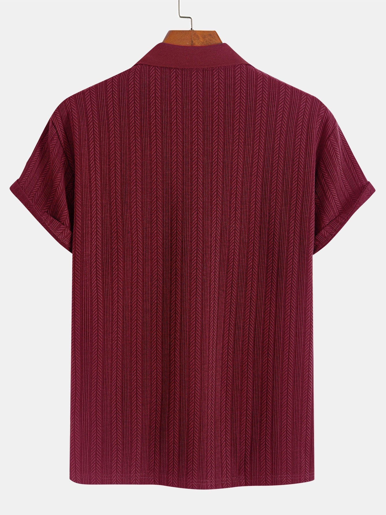 Textured Zip-Up Polo