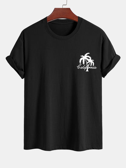 California Palm Tree Graphic Tee & Swim Shorts Set