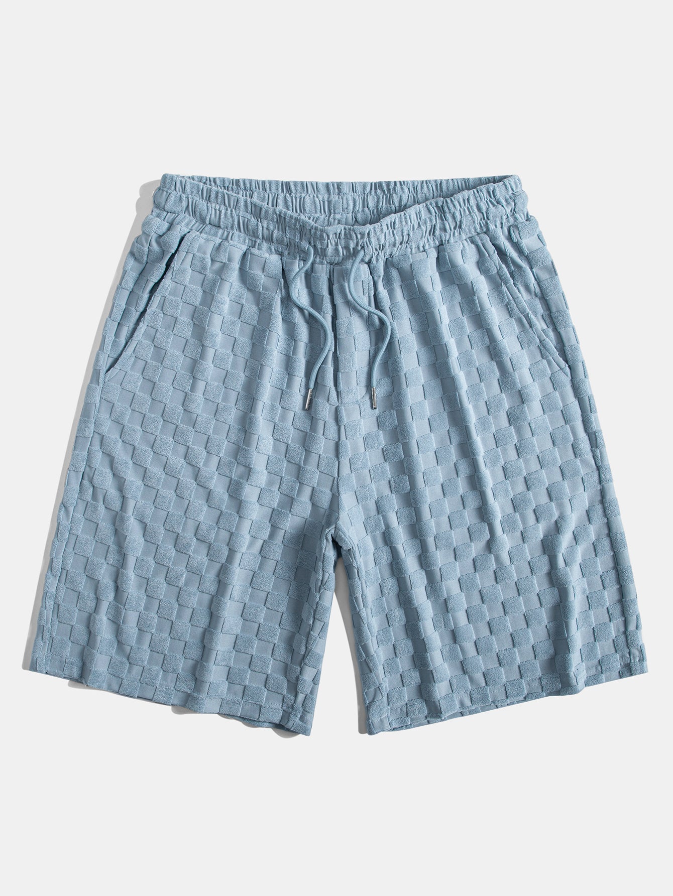 Checkerboard Terry Cloth Shirt and Shorts Set