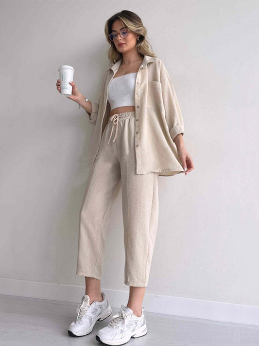 Conjunto de dos piezas de lino Carla™