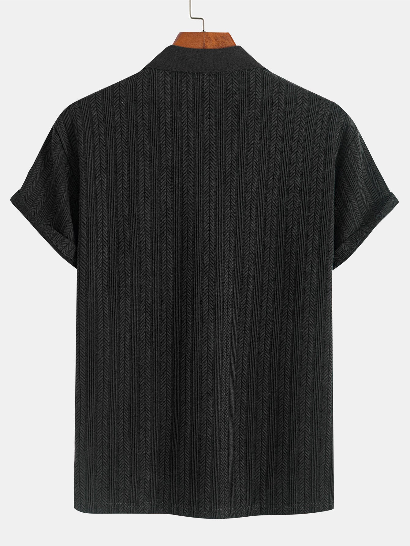 Textured Zip-Up Polo