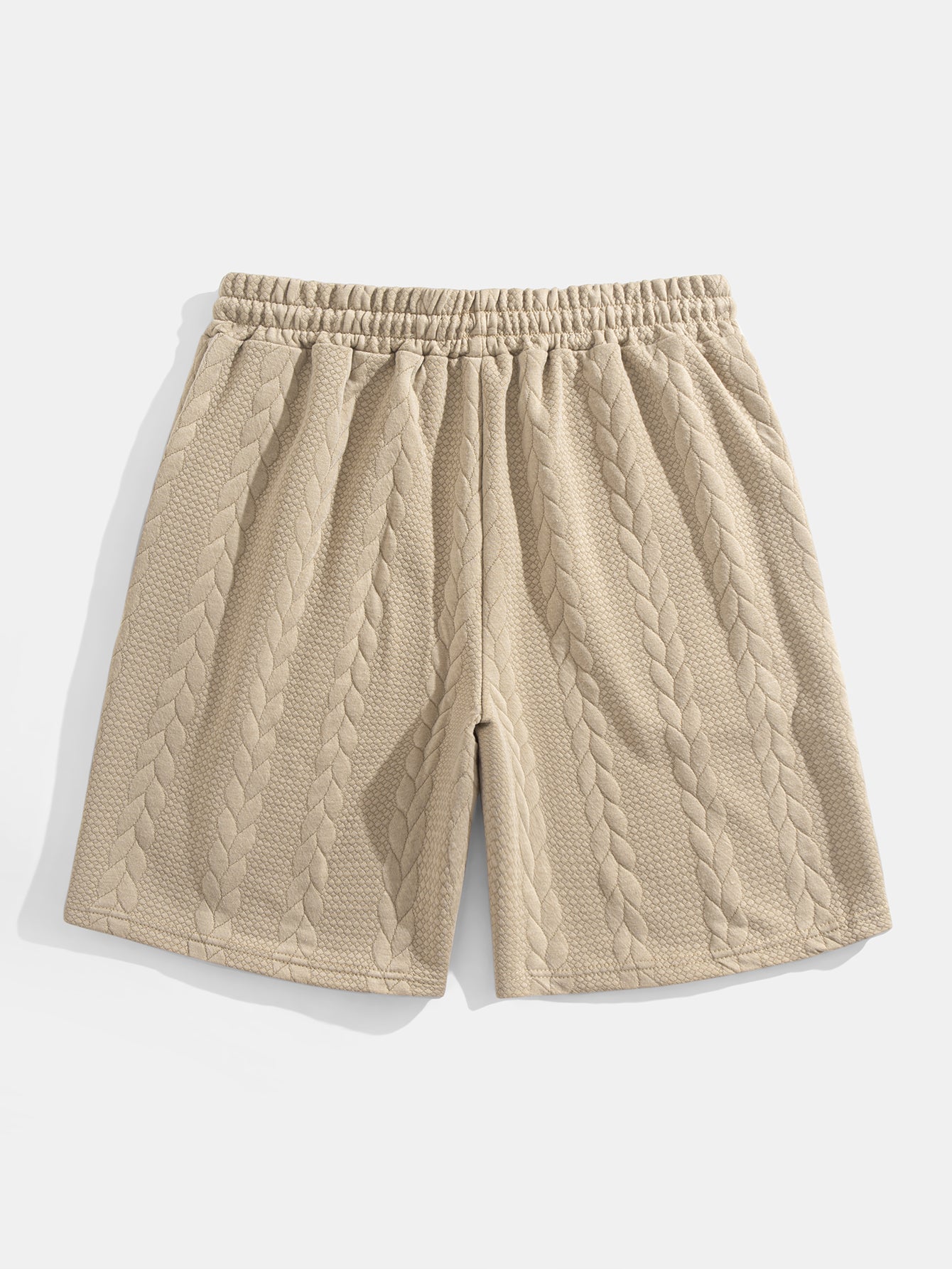 Comfortable Mid-Length Sleeve Twist Jacquard Tee & Shorts Set