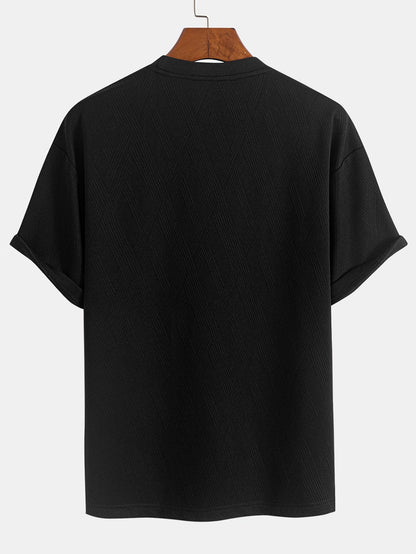 Comfortable Diamond Jacquard T-Shirt and Shorts Set