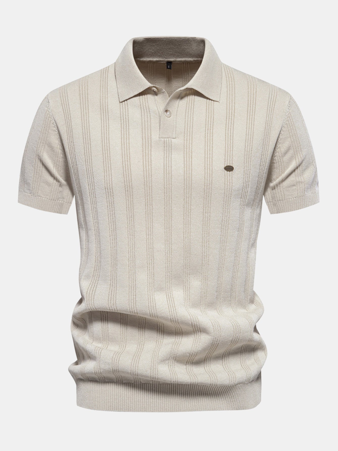 Striped Knit Polo Tee