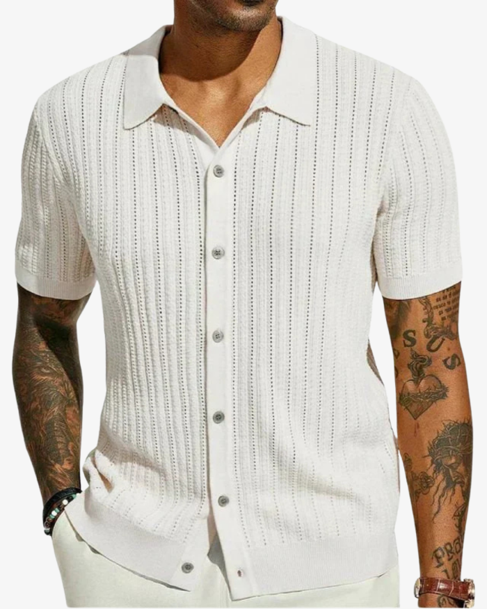 Elegant Knit Polo Shirt