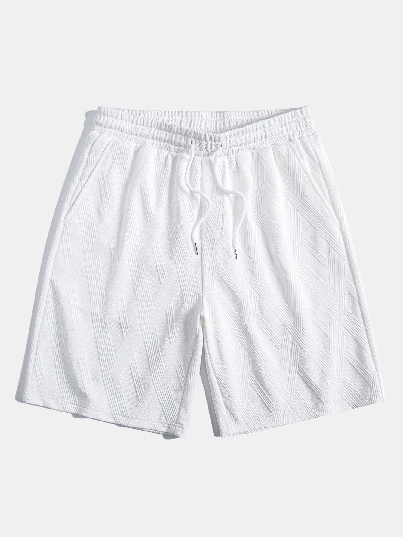 Comfortable Diamond Jacquard T-Shirt and Shorts Set