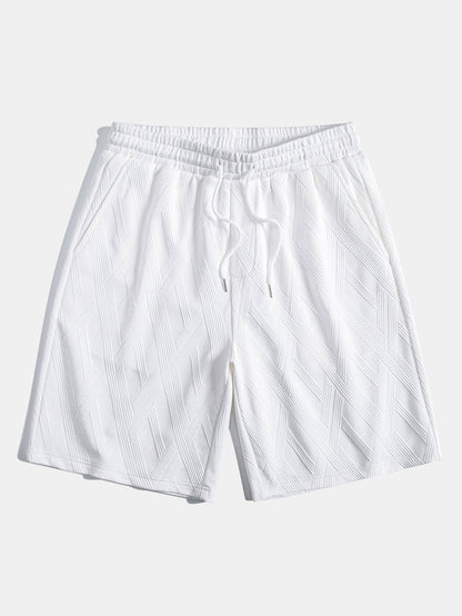 Comfortable Diamond Jacquard T-Shirt and Shorts Set