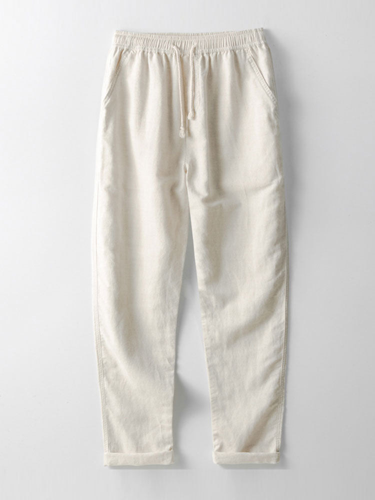 Classic Straight-Leg Linen Trousers
