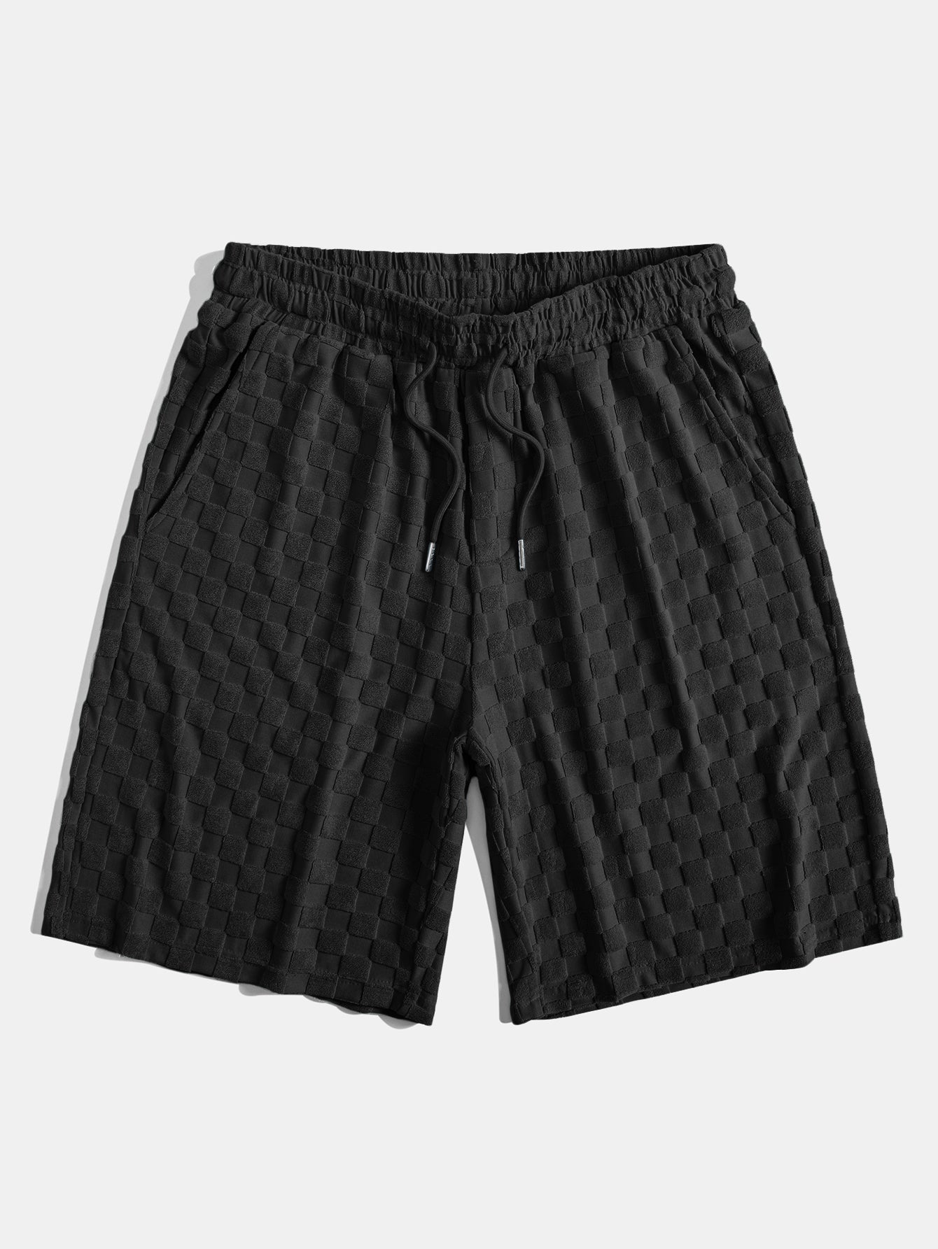 Checkerboard Terry Cloth Shirt and Shorts Set