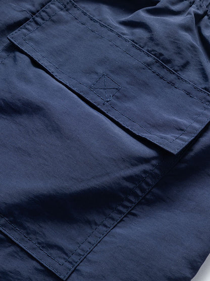 Classic Fit Cotton T-Shirt & Swim Shorts with Palm Tree Silhouette Print