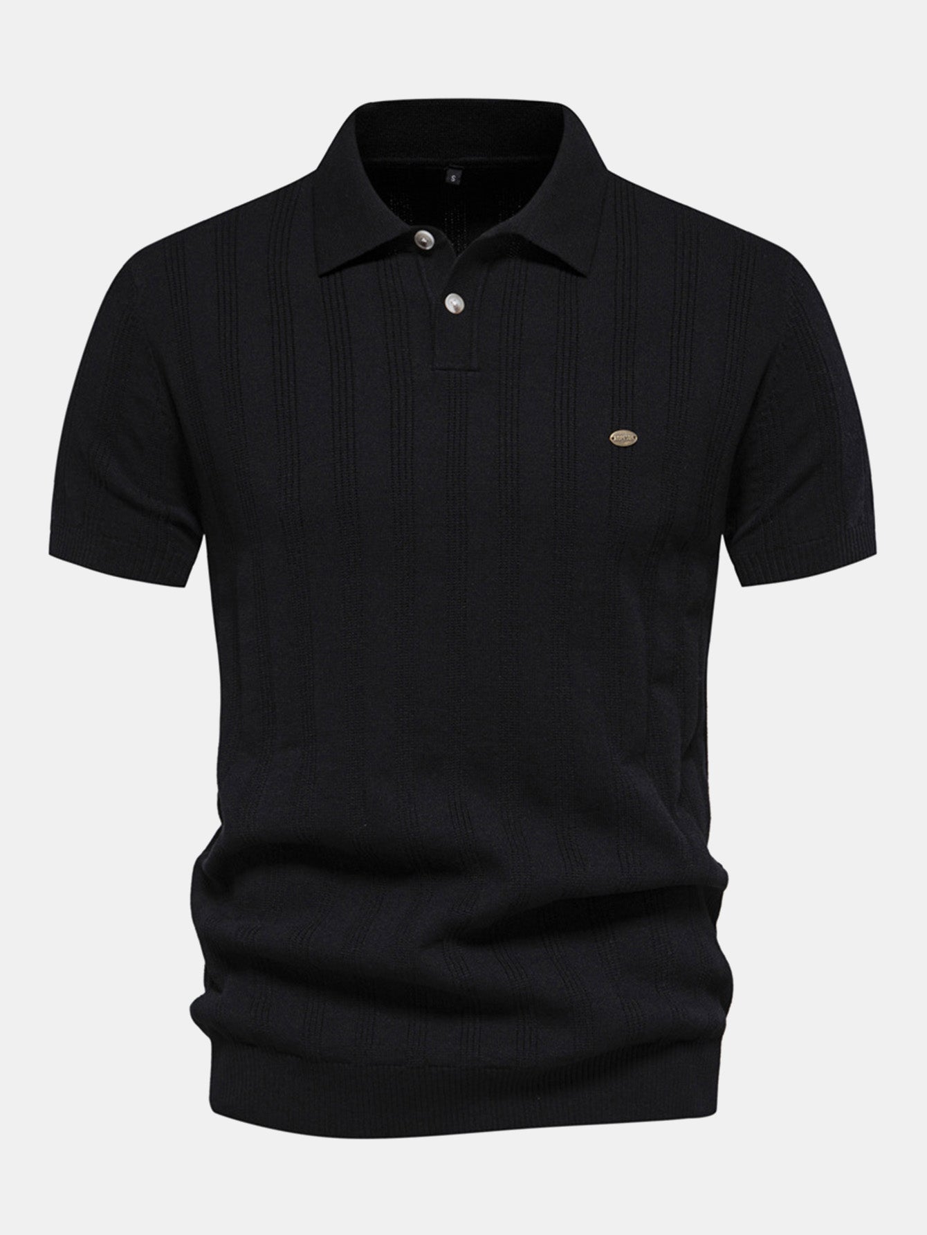 Striped Knit Polo Tee