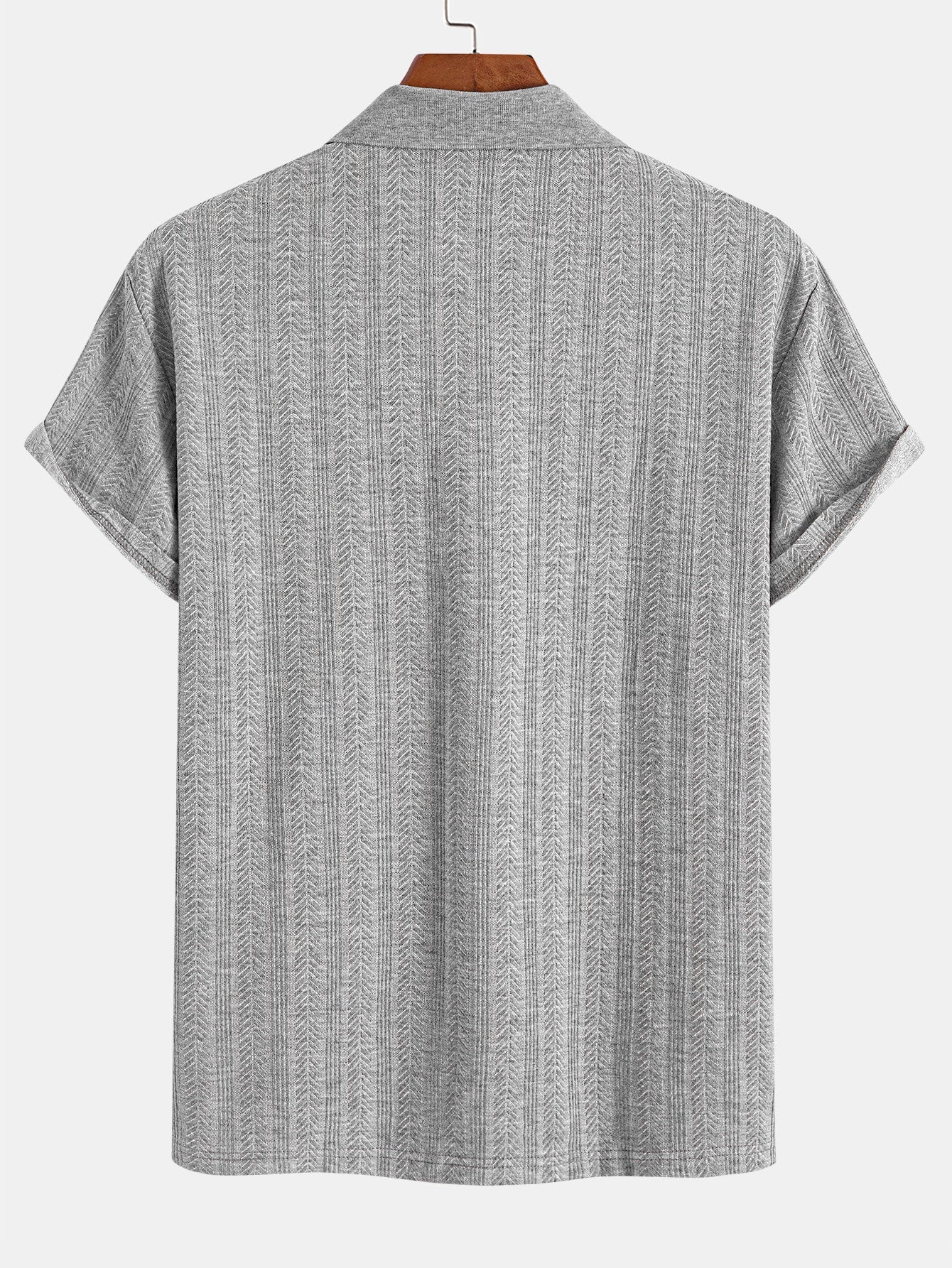 Textured Zip-Up Polo