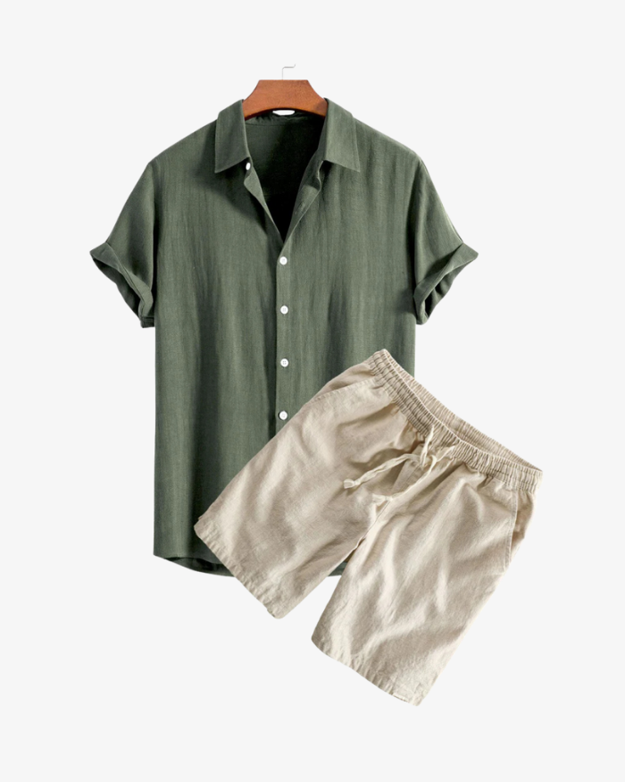 Luxury Linen Shirt and Shorts Ensemble