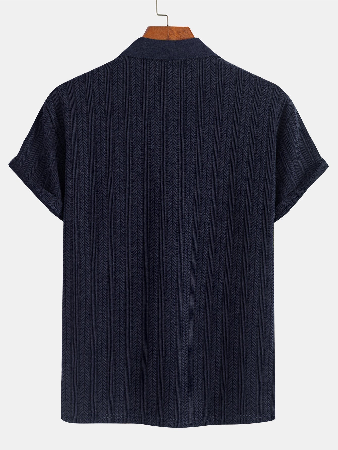 Textured Zip-Up Polo