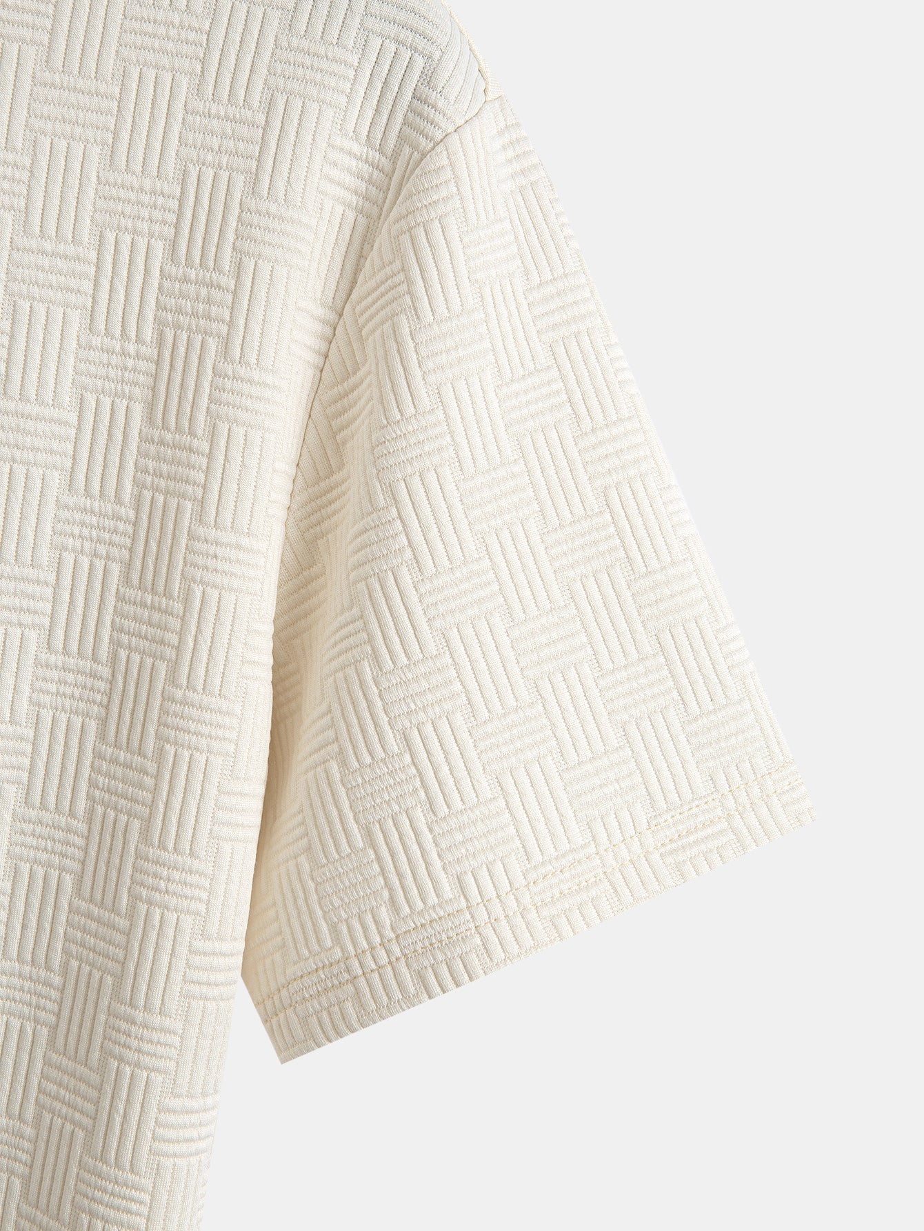 Striped Jacquard T-Shirt with Arc Hem