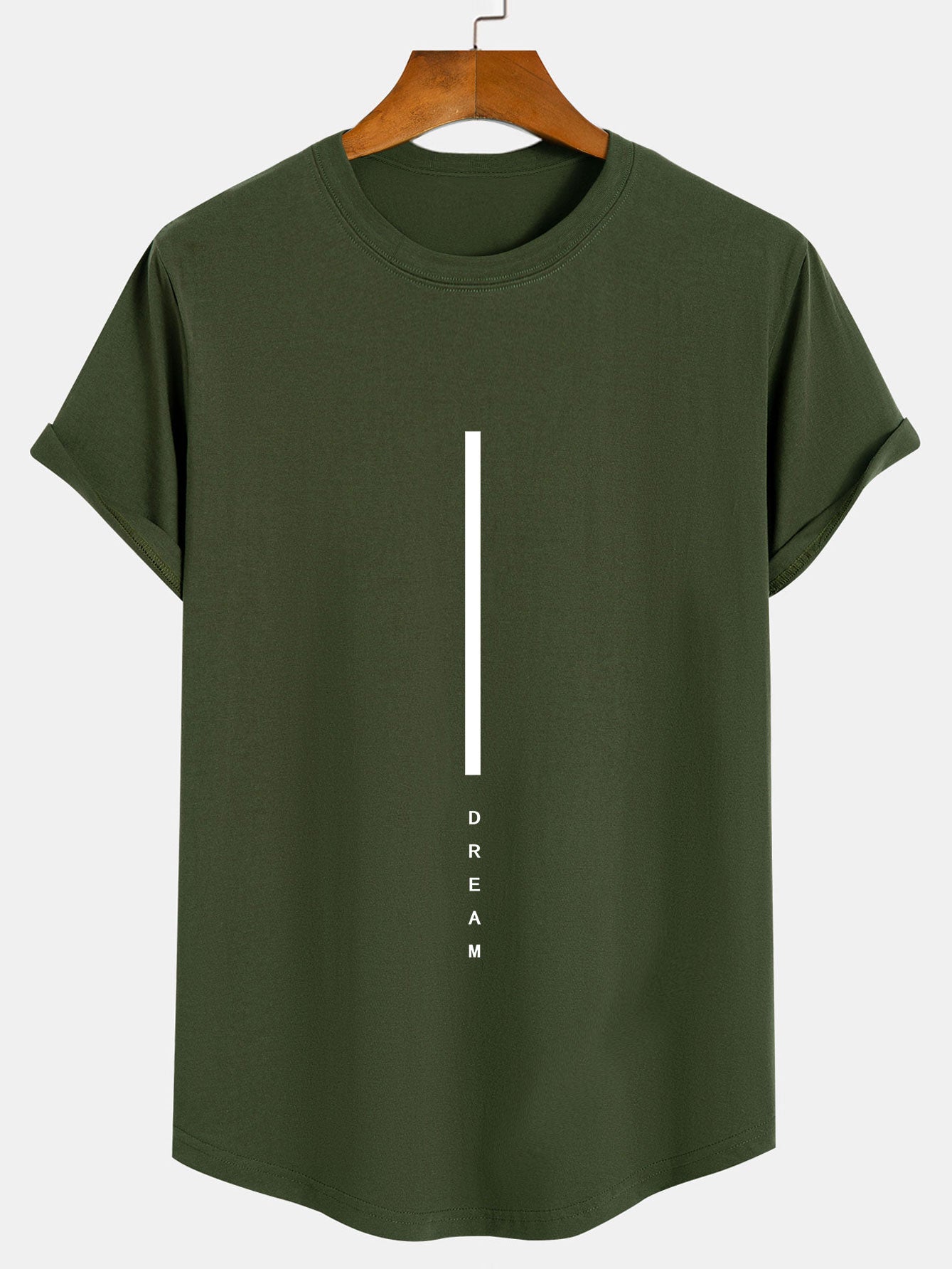 Dreamy Striped Cotton Arc Hem Tee