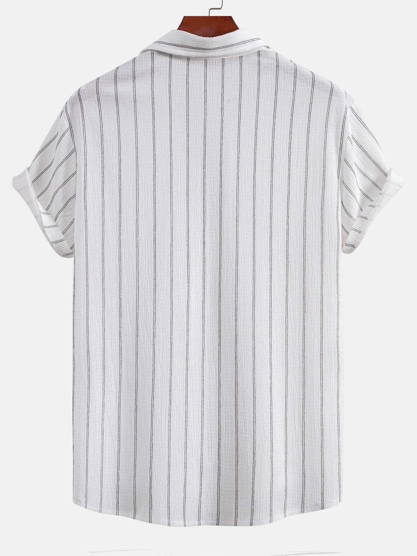 Striped Textured Button-Up Shirt