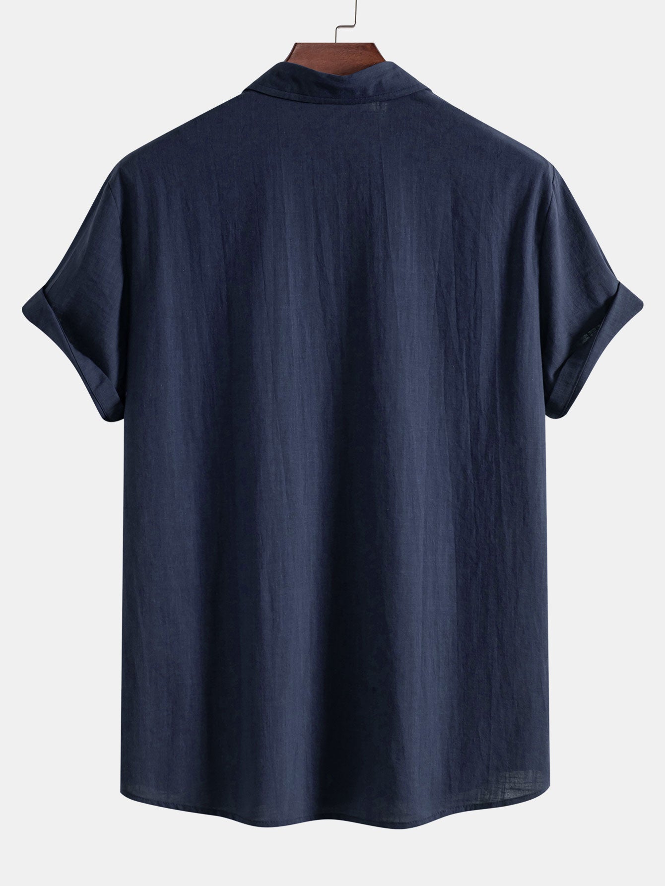 Geometric Patterned Linen-Style Shirt