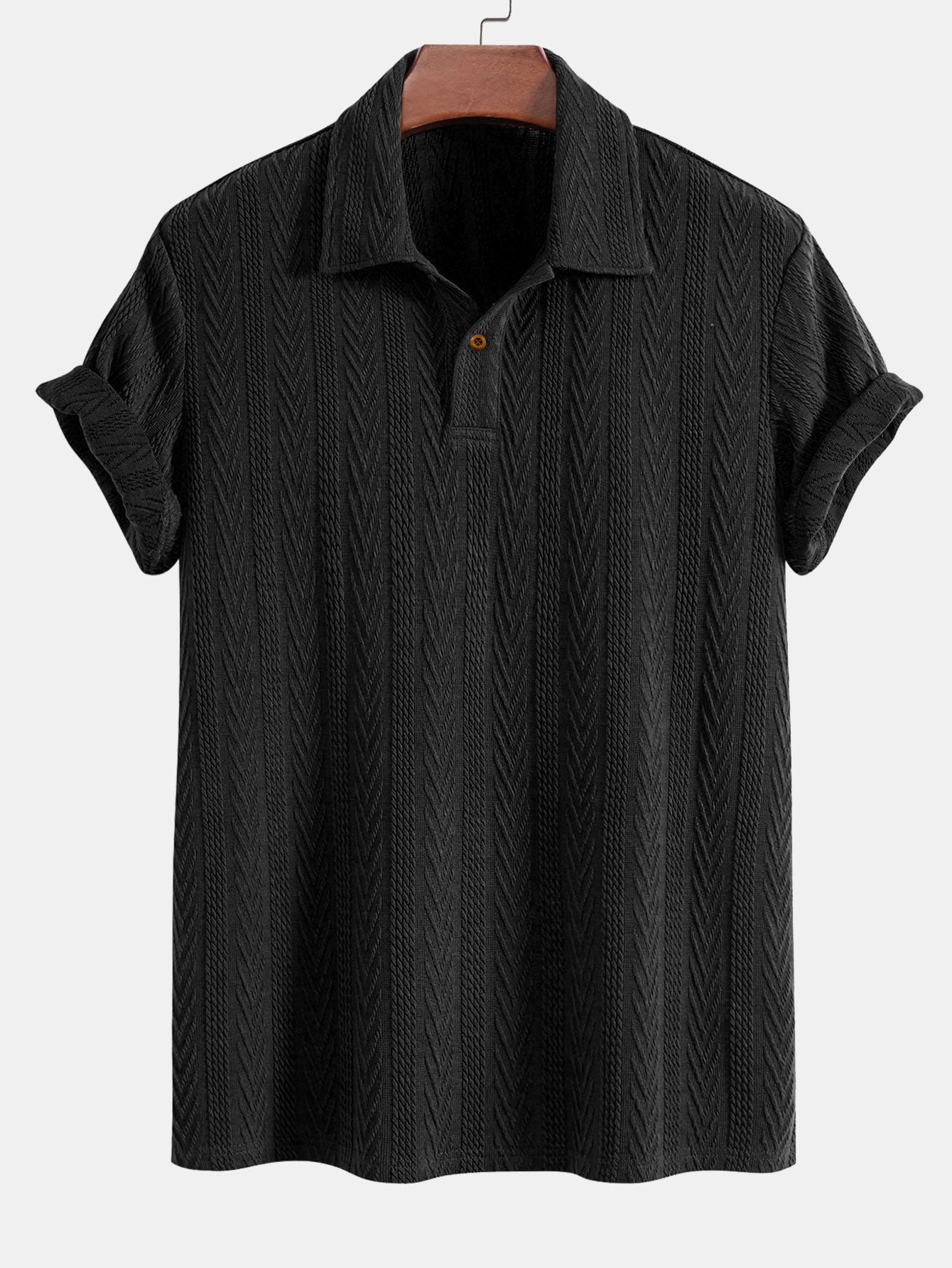 Jacquard Short Sleeve Polo Shirt