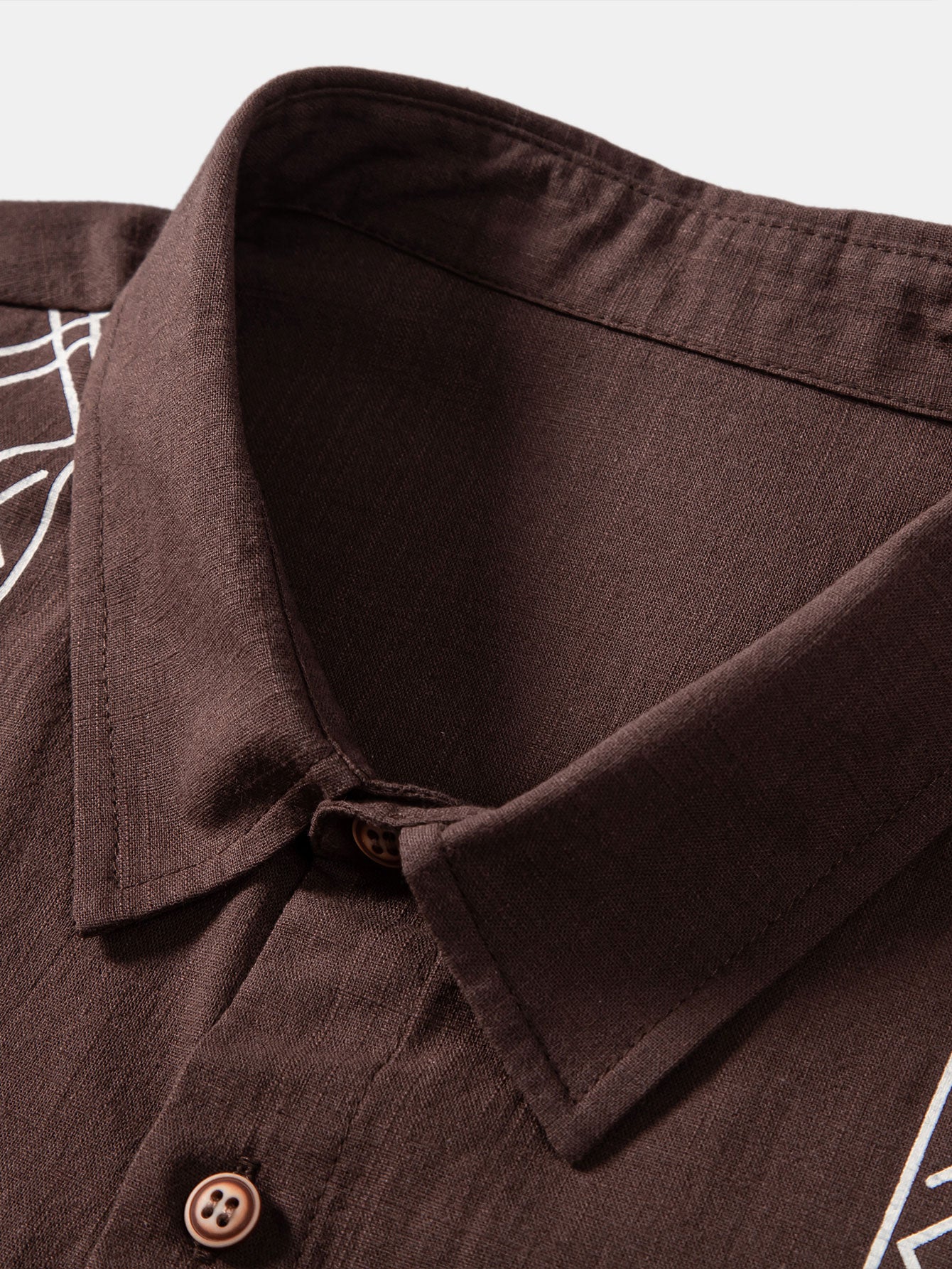 Geometric Patterned Linen-Style Shirt