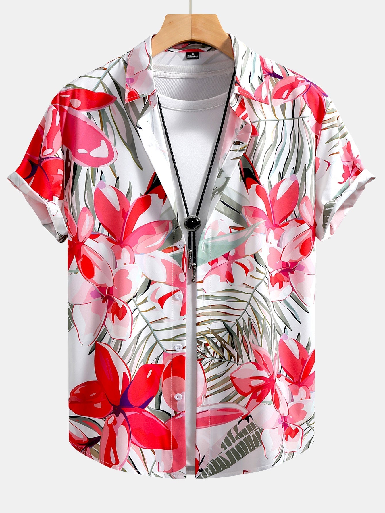 Floral Print Button-Up Shirt and Swim Shorts Set