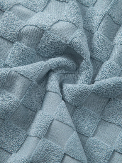 Checkerboard Terry Cloth Shirt and Shorts Set