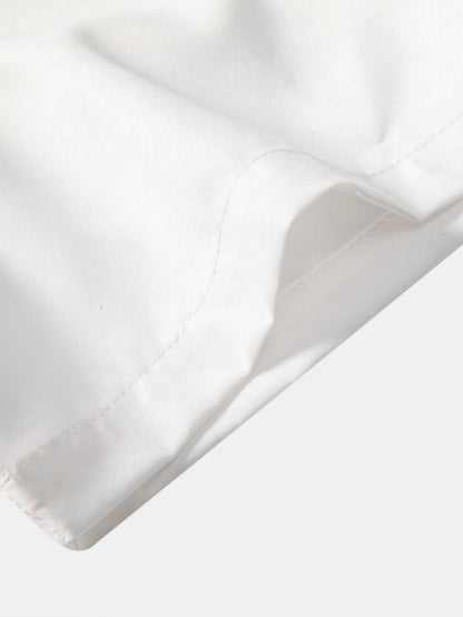 Stand Collar Shirt with Ink Landscape Artwork