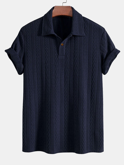 Jacquard Short Sleeve Polo Shirt