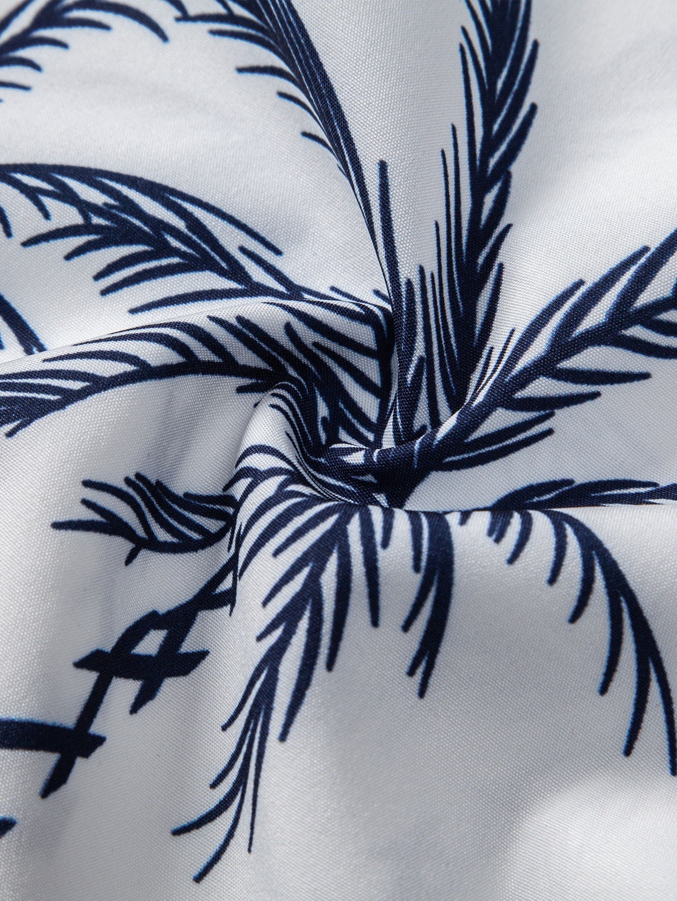 Island-Inspired Sailing Print Button-Up Shirt with Straight Leg Ribbed Pants