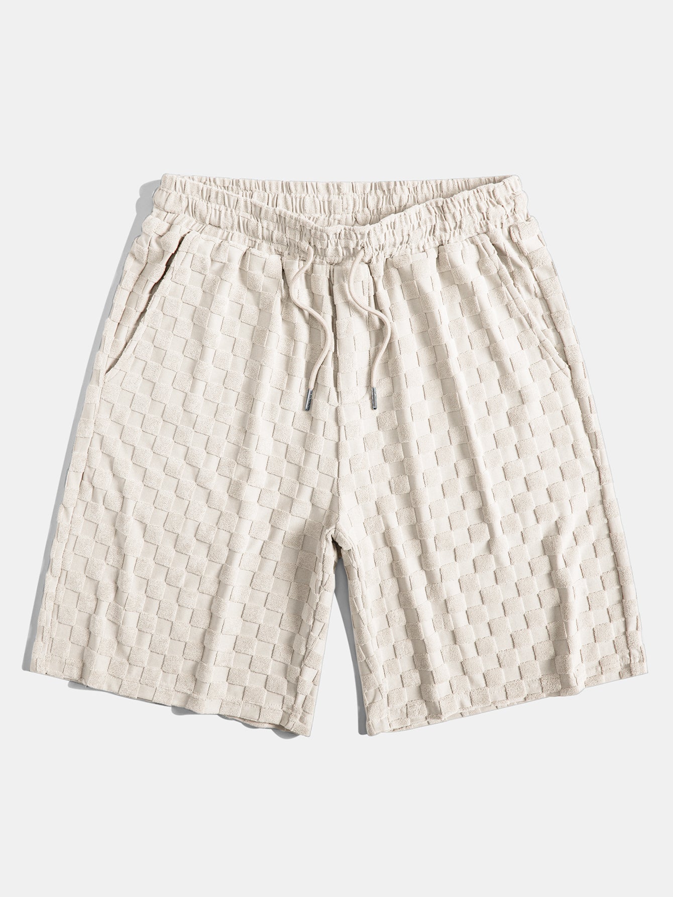Checkerboard Terry Cloth Shirt and Shorts Set