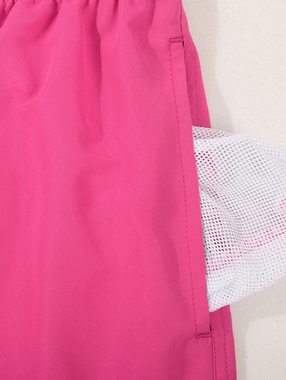 Classic Fit Cotton T-Shirt and Swim Shorts Set with Los Angeles Palm Tree Print