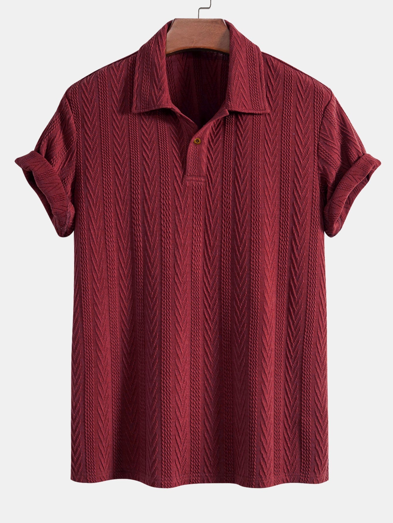 Jacquard Short Sleeve Polo Shirt
