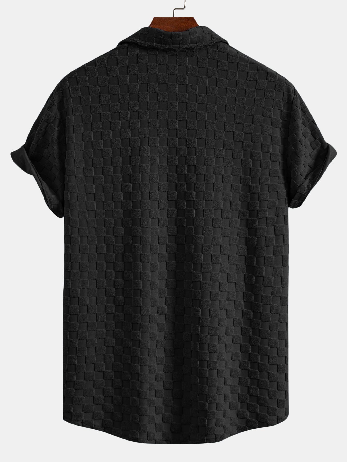 Checkerboard Terry Cloth Shirt and Shorts Set