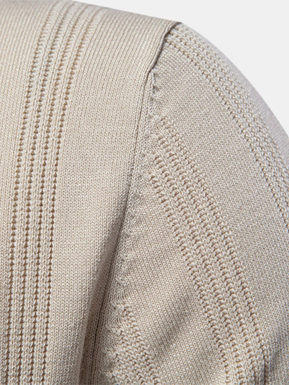 Striped Knit Polo Tee