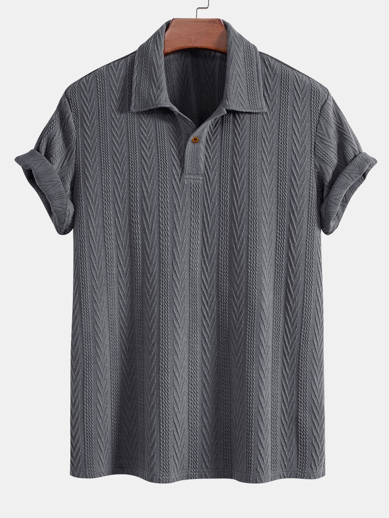 Jacquard Short Sleeve Polo Shirt