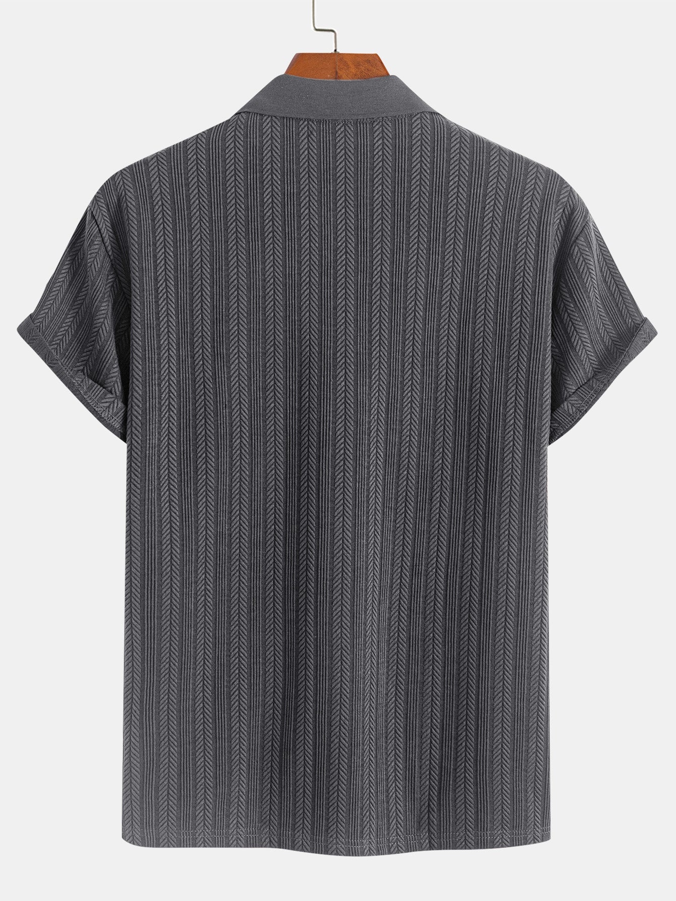 Textured Zip-Up Polo