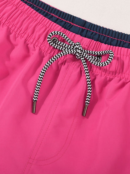 Classic Fit Cotton T-Shirt and Swim Shorts Set with Los Angeles Palm Tree Print