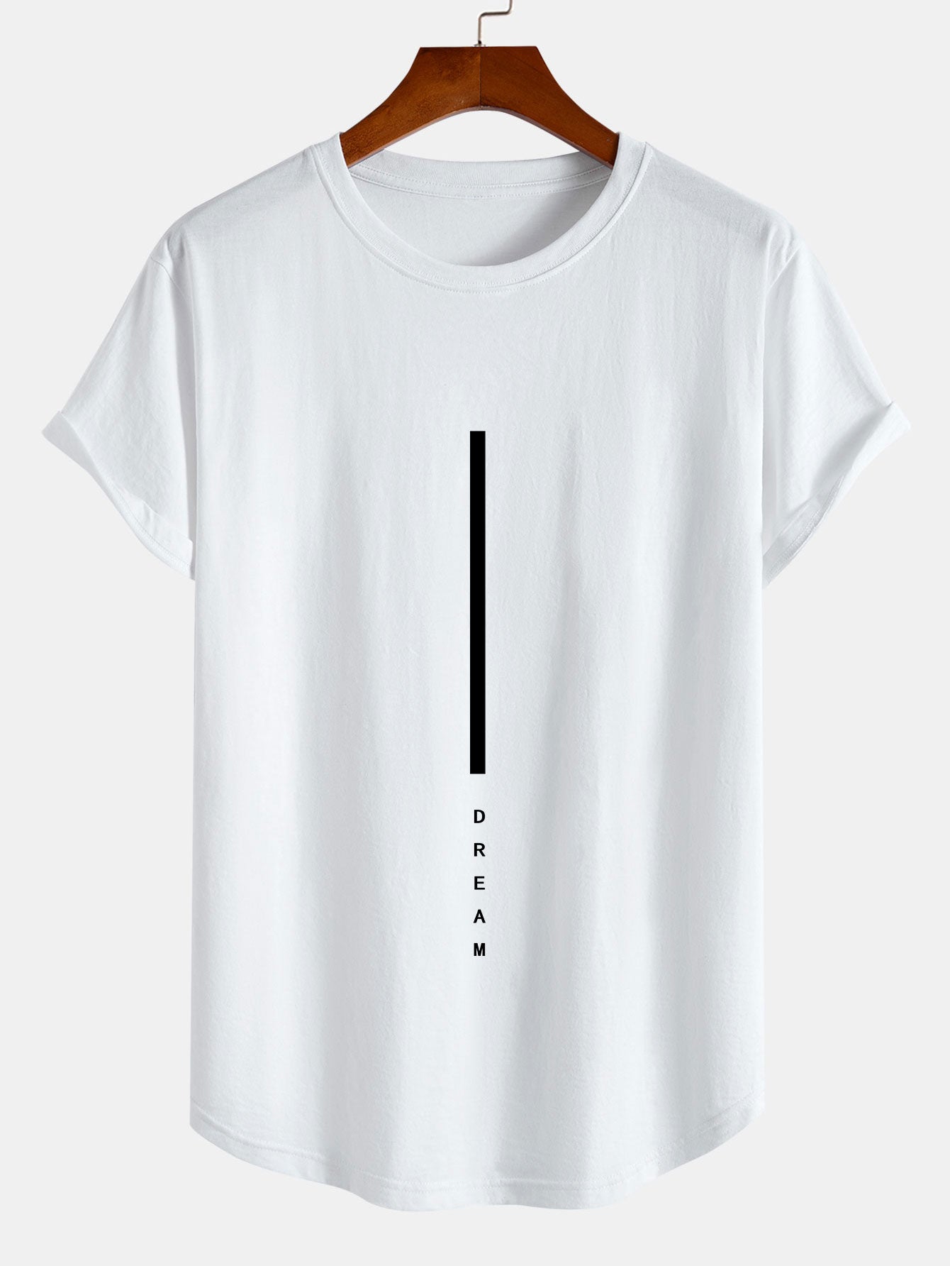 Dreamy Striped Cotton Arc Hem Tee