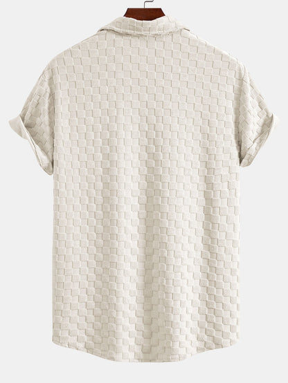 Checkerboard Terry Cloth Shirt and Shorts Set