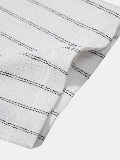 Striped Textured Button-Up Shirt