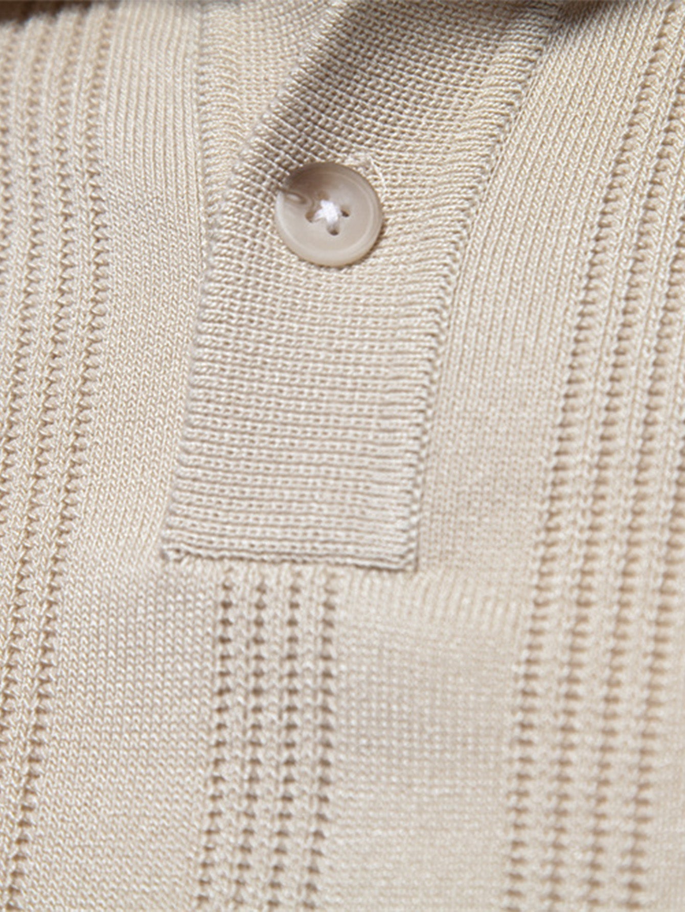 Striped Knit Polo Tee