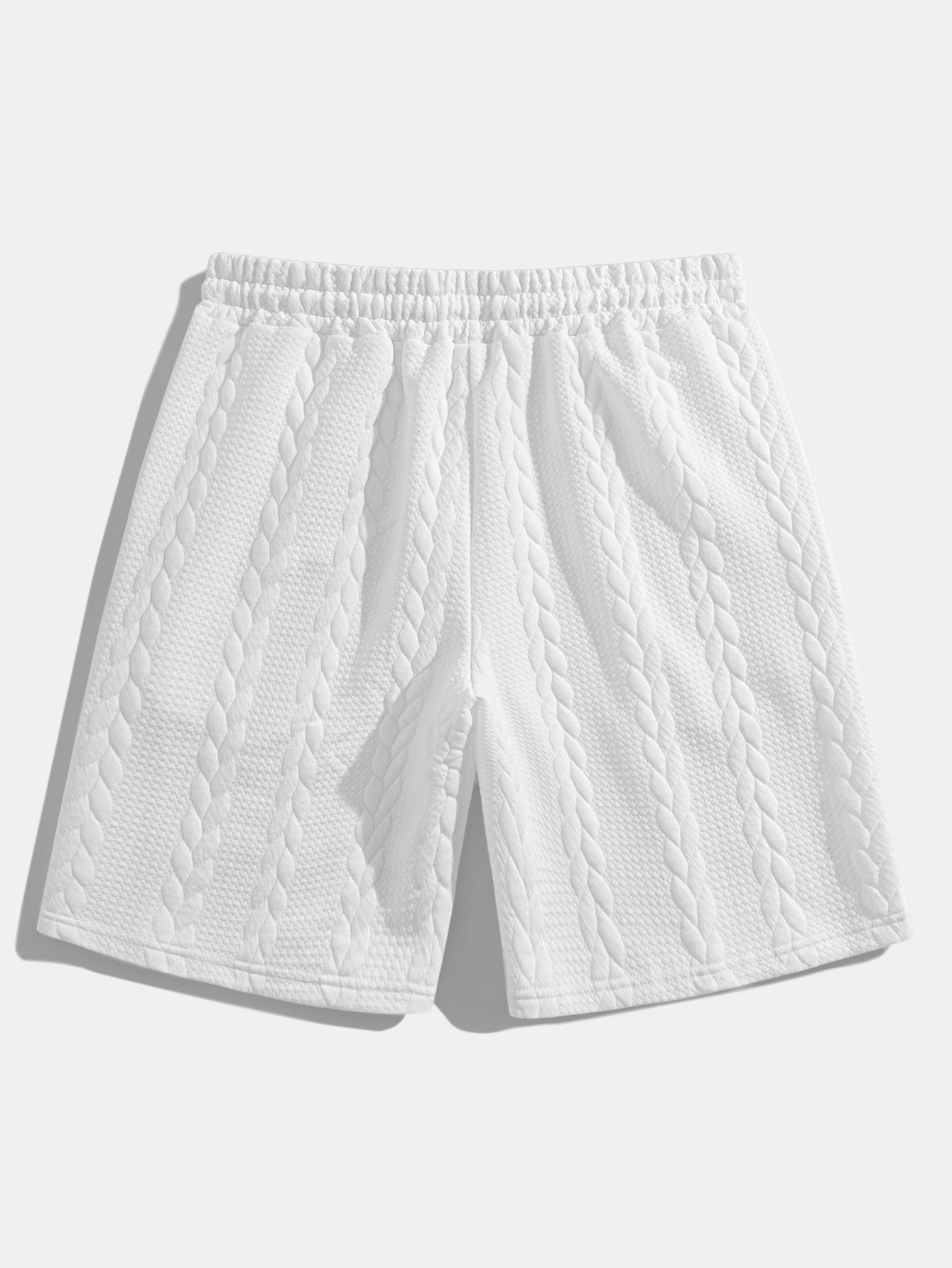 Comfortable Mid-Length Sleeve Twist Jacquard Tee & Shorts Set